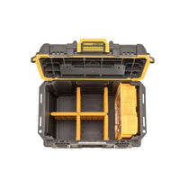DeWalt TOUGHSYSTEM 2.0 Deep Compact Toolbox Half Width Heavy Duty Storage Case (34kg Capacity) Black/Yellow