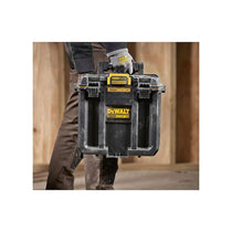 DeWalt TOUGHSYSTEM 2.0 Deep Compact Toolbox Half Width Heavy Duty Storage Case (34kg Capacity) Black/Yellow