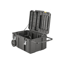 DeWalt TSTAK Stackable Tool Chest 113 Litre IP54 Water Resistant Mobile Job Box Storage Organizer (50kg Capacity) Black/Yellow