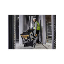 DeWalt TSTAK Stackable Tool Chest 113 Litre IP54 Water Resistant Mobile Job Box Storage Organizer (50kg Capacity) Black/Yellow