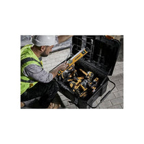 DeWalt TSTAK Stackable Tool Chest 113 Litre IP54 Water Resistant Mobile Job Box Storage Organizer (50kg Capacity) Black/Yellow