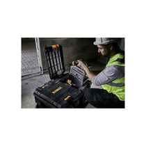DeWalt TSTAK Stackable Tool Chest 113 Litre IP54 Water Resistant Mobile Job Box Storage Organizer (50kg Capacity) Black/Yellow