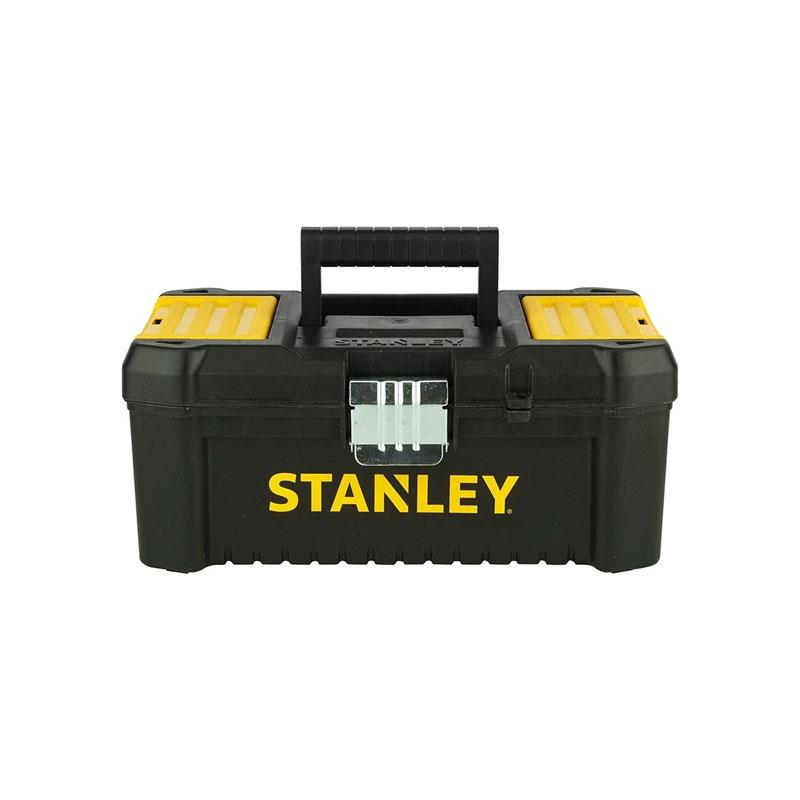 Stanley Essential 12.5-Inch Low Tool Box With Organizer Top Plastic Storage Case Black/Yellow