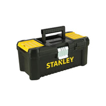 Stanley Essential 12.5-Inch Low Tool Box With Organizer Top Plastic Storage Case Black/Yellow