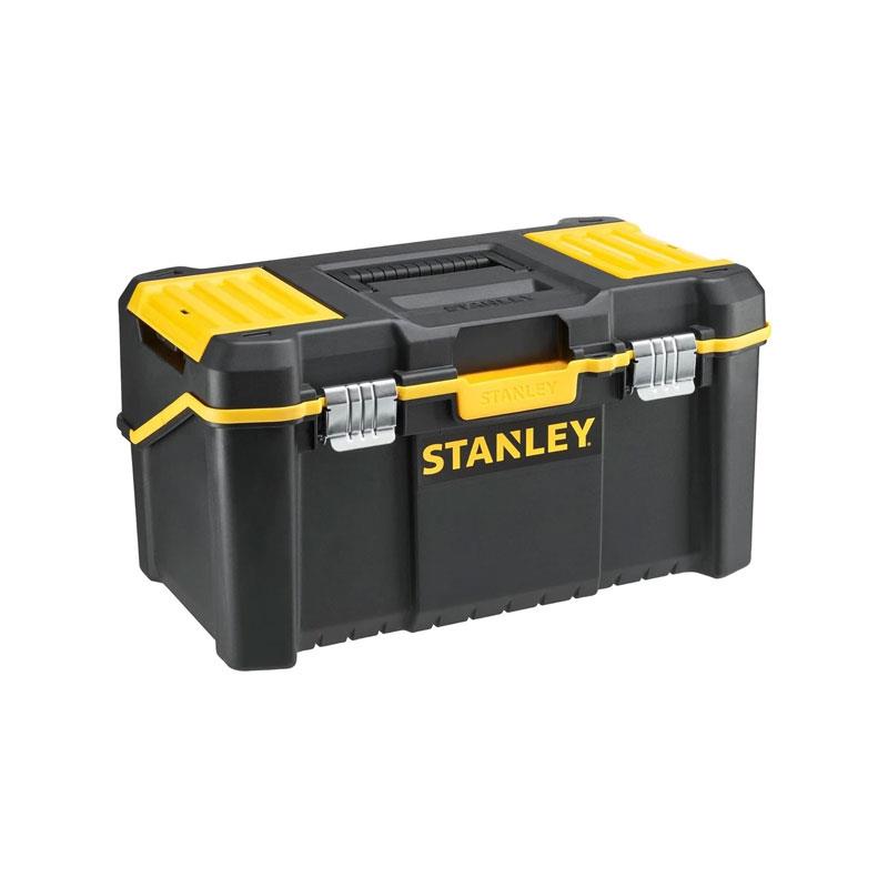 Stanley Essentials 19-Inch Plastic Cantilever Toolbox Multi-Level Storage Organizer (22kg Capacity) Black/Yellow