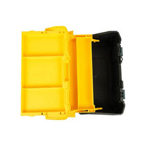 Stanley Essentials 19-Inch Plastic Cantilever Toolbox Multi-Level Storage Organizer (22kg Capacity) Black/Yellow