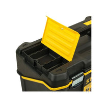 Stanley Essentials 19-Inch Plastic Cantilever Toolbox Multi-Level Storage Organizer (22kg Capacity) Black/Yellow