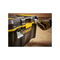 Stanley Essentials 19-Inch Plastic Cantilever Toolbox Multi-Level Storage Organizer (22kg Capacity) Black/Yellow