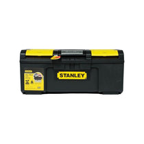 Stanley One Touch Deep Toolbox 24 Inch Plastic Tool Box With 2 Lid Organisers Black/Yellow