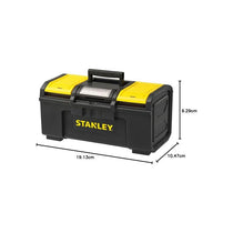 Stanley One Touch DIY Toolbox 19 Inch Plastic Tool Box With 2 Lid Organisers Black/Yellow