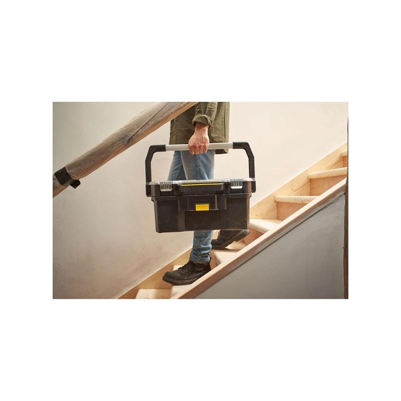 Stanley Tote Plus Toolbox Organizer 19 Inch Heavy Duty Plastic Tool Box Black/Yellow Secondary image