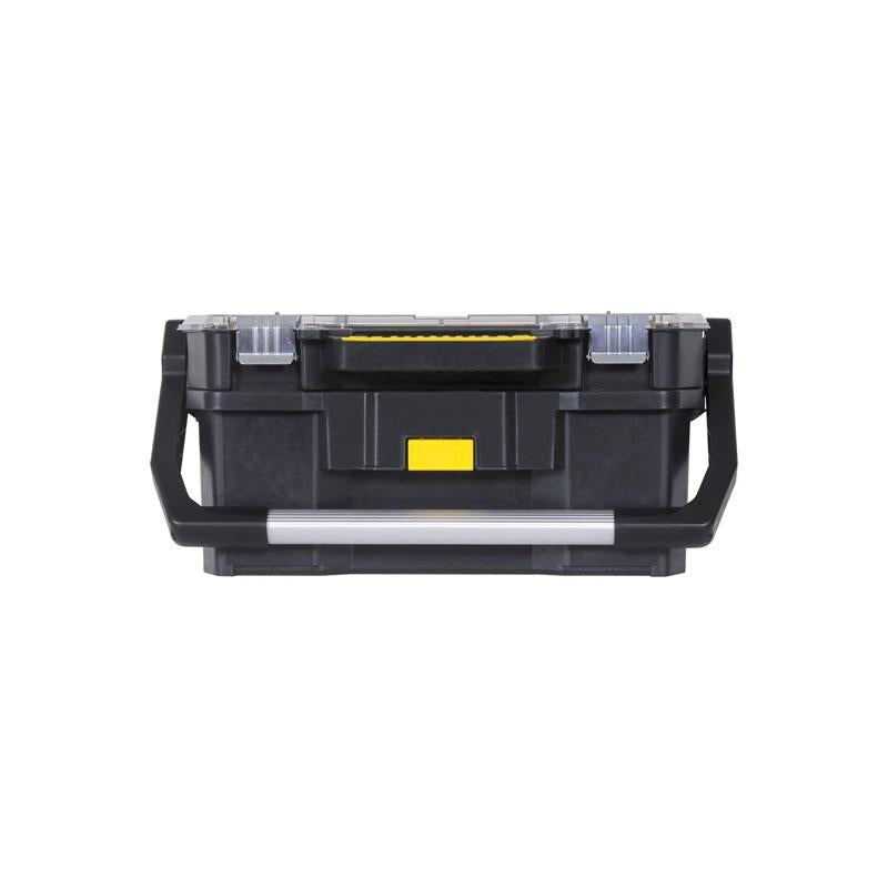 Stanley Tote Plus Toolbox Organizer 19 Inch Heavy Duty Plastic Tool Box Black/Yellow