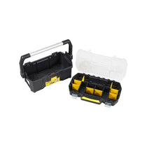 Stanley Tote Plus Toolbox Organizer 19 Inch Heavy Duty Plastic Tool Box Black/Yellow