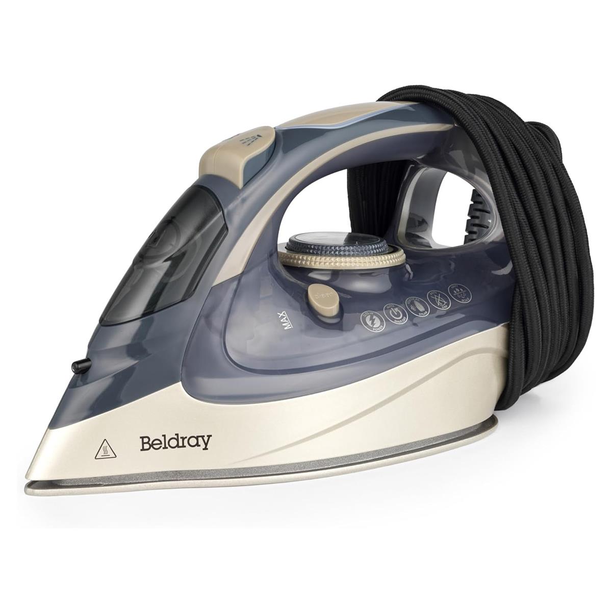 Beldray Powerlite Steam Iron 3200W Ceramic Soleplate Auto Shut-Off 320ml Water Tank Titanium Main image