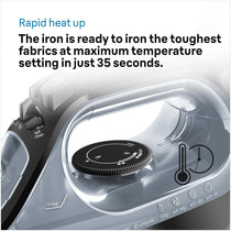 Braun TexStyle 3 Steam Iron 2400W FreeGlide 3D Ceramic Soleplate 180g Steam Shot Auto Shut-Off Black