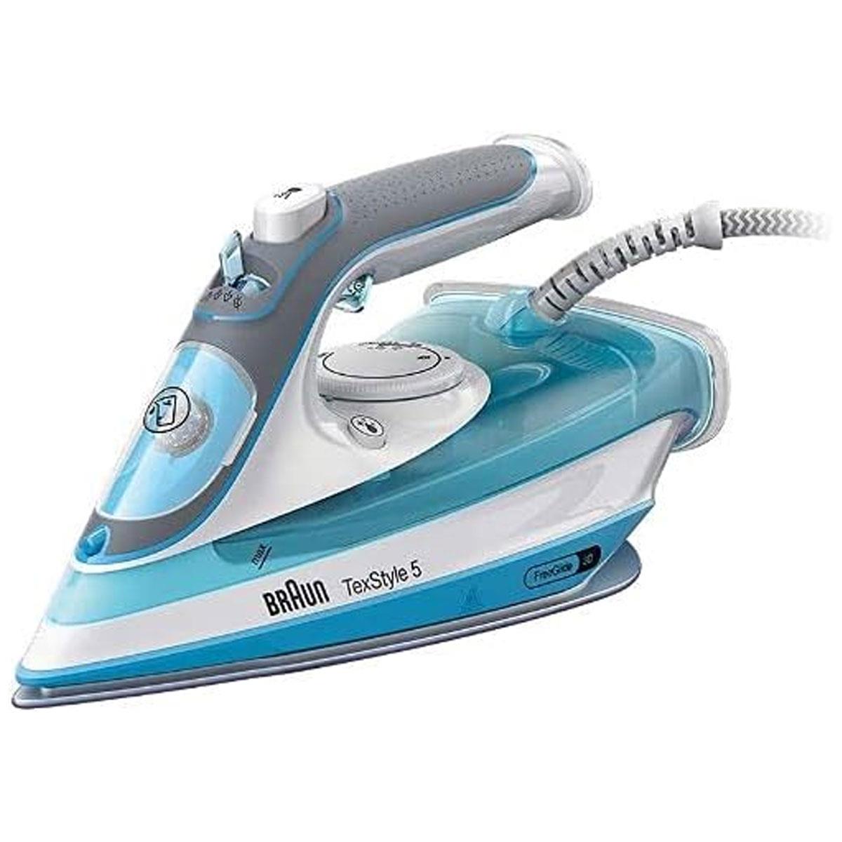 Braun TexStyle 5 Steam Iron 2800W FreeGlide 3D Super Ceramic Soleplate Precision Tip Blue Main image