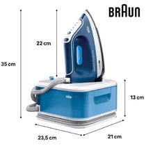 Braun CareStyle Compact Pro Steam Generator Iron 2400W FreeGlide 3D Soleplate 1.5L Tank Blue