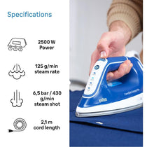 Braun CareStyle Compact Pro Steam Generator Iron 2400W FreeGlide 3D Soleplate 1.5L Tank Blue