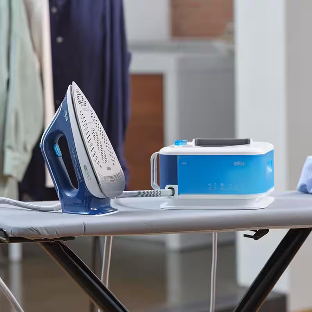 Braun CareStyle Compact Pro Steam Generator Iron 2400W FreeGlide 3D Soleplate 1.5L Tank Blue