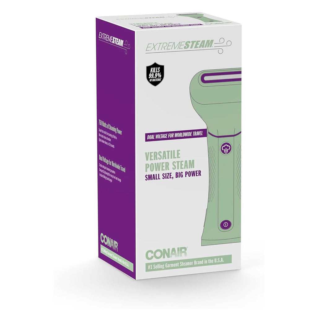 Conair Extreme Steam Handheld Garment Steamer 930W Dual Voltage 90ml Water Tank Mint Green UK Plug
