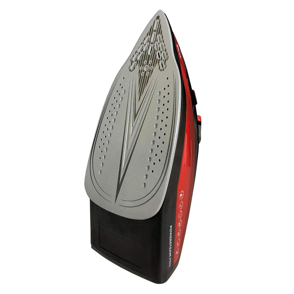 Igenix PowerSteam Pro Steam Iron 2600W Ceramic Soleplate 380ml Water Tank Vertical Steam Red/Black