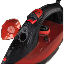 Igenix PowerSteam Pro Steam Iron 2600W Ceramic Soleplate 380ml Water Tank Vertical Steam Red/Black