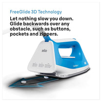 Braun CareStyle 1 Pro Steam Generator Iron with FreeGlide 3D SuperCeramic Soleplate 2200W 1.5L Water Tank White/Blue