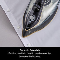Morphy Richards Crystal Clear Steam Iron 2400W Ceramic Soleplate 350ml Water Tank Gold & Black