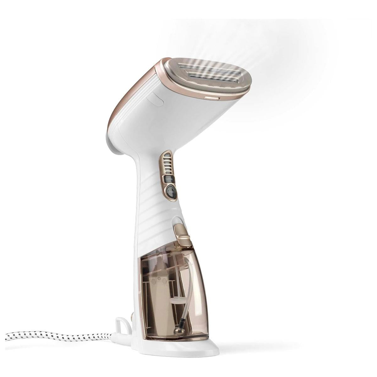 Conair Turbo Extreme Steam Handheld Clothes Steamer 230ml Water Tank 1560W UK Plug White/Champagne Main image