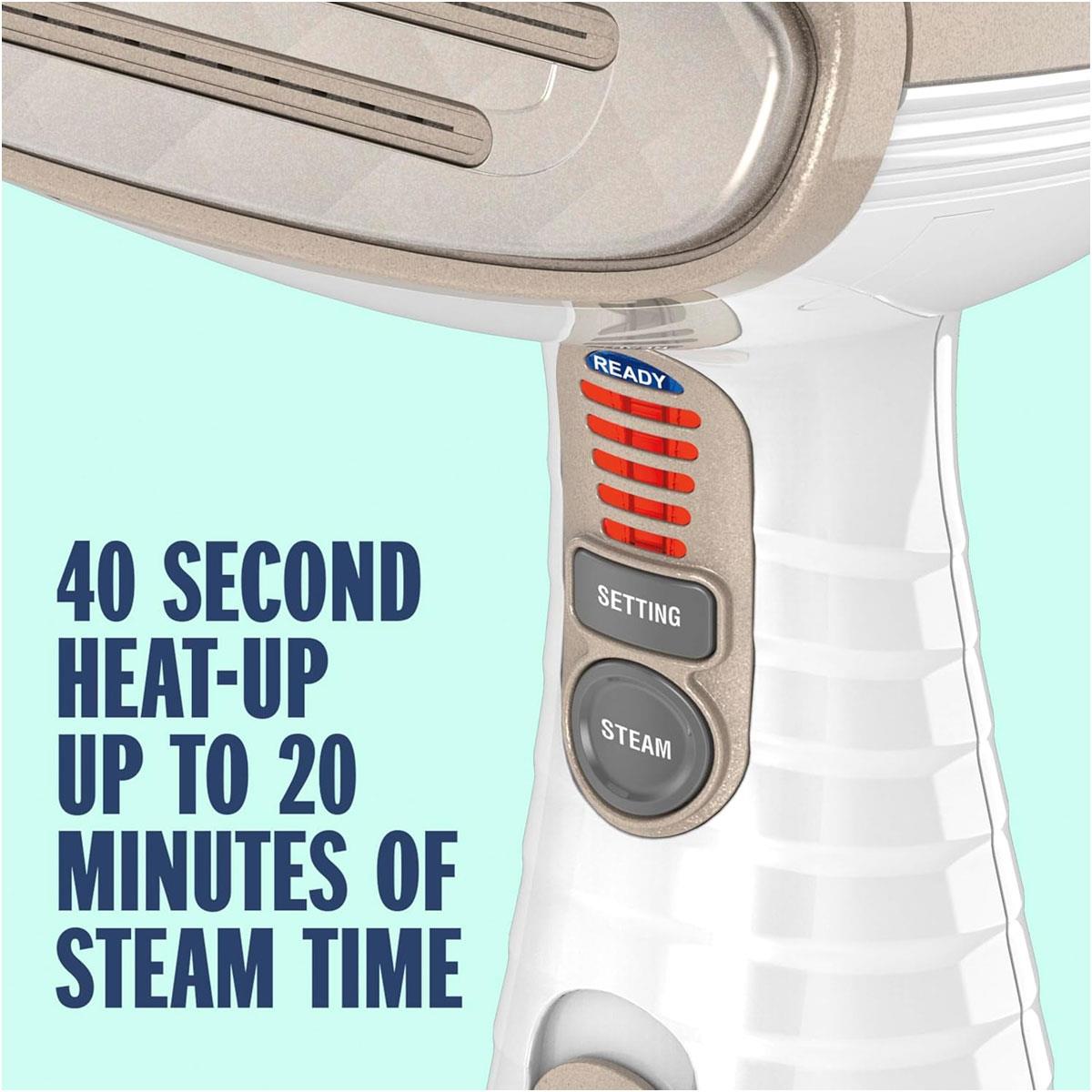 Conair Turbo Extreme Steam Handheld Clothes Steamer 230ml Water Tank 1560W UK Plug White/Champagne