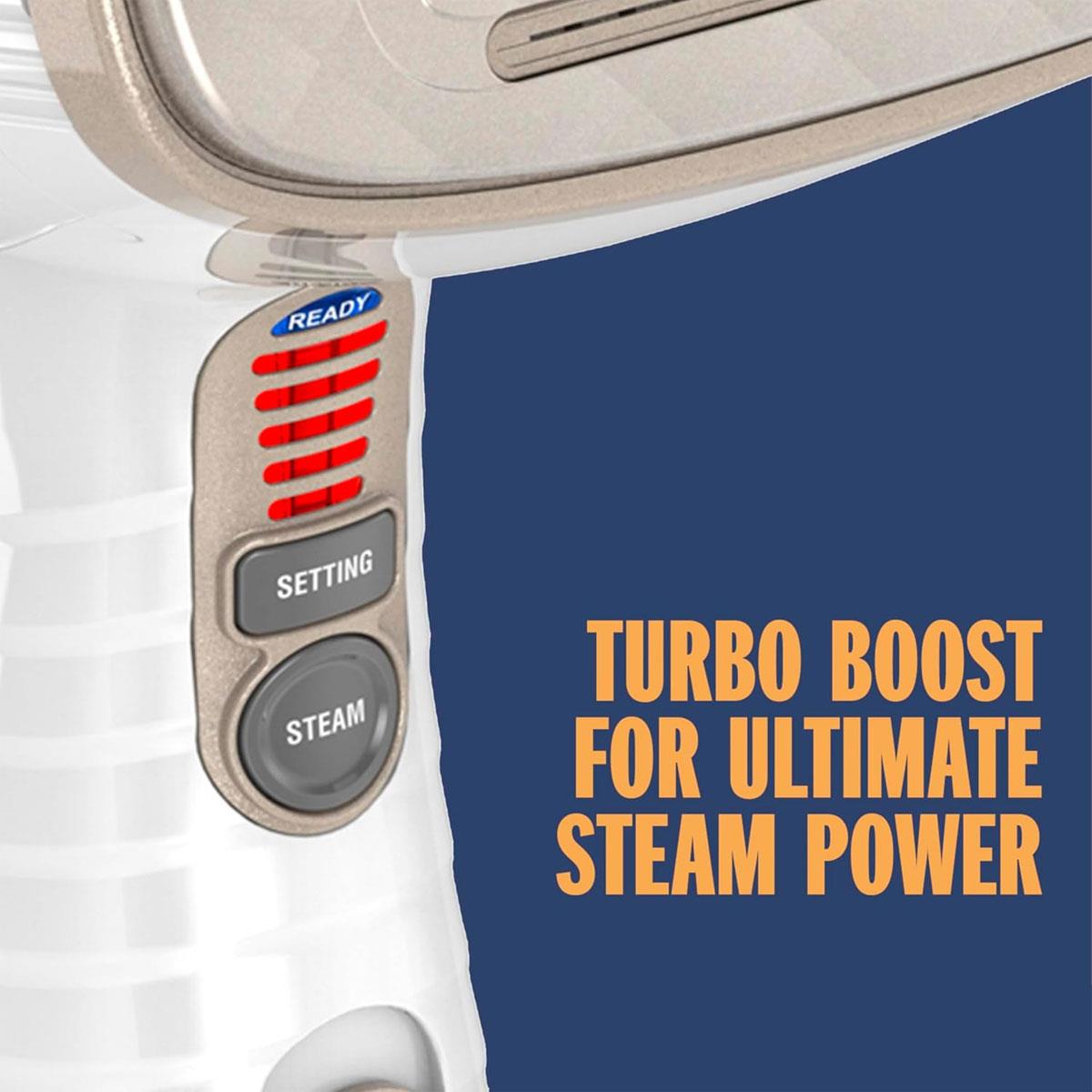 Conair Turbo Extreme Steam Handheld Clothes Steamer 230ml Water Tank 1560W UK Plug White/Champagne