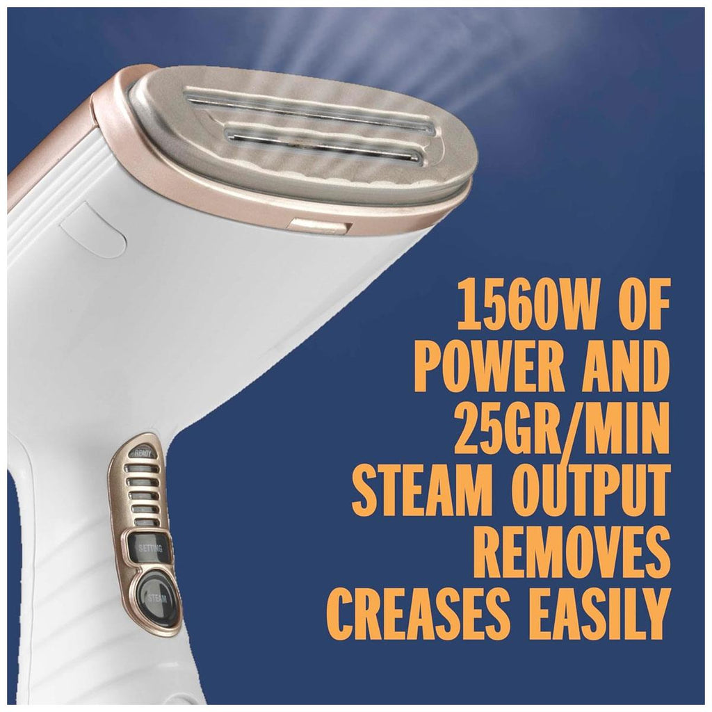 Conair Turbo Extreme Steam Handheld Clothes Steamer 230ml Water Tank 1560W UK Plug White/Champagne