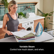 Morphy Richards Crystal Clear Steam Iron Ceramic Non-Stick Soleplate 2400W 350ml 100g Steam Boost Turquoise/White
