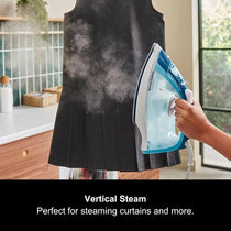 Morphy Richards Crystal Clear Steam Iron Ceramic Non-Stick Soleplate 2400W 350ml 100g Steam Boost Turquoise/White