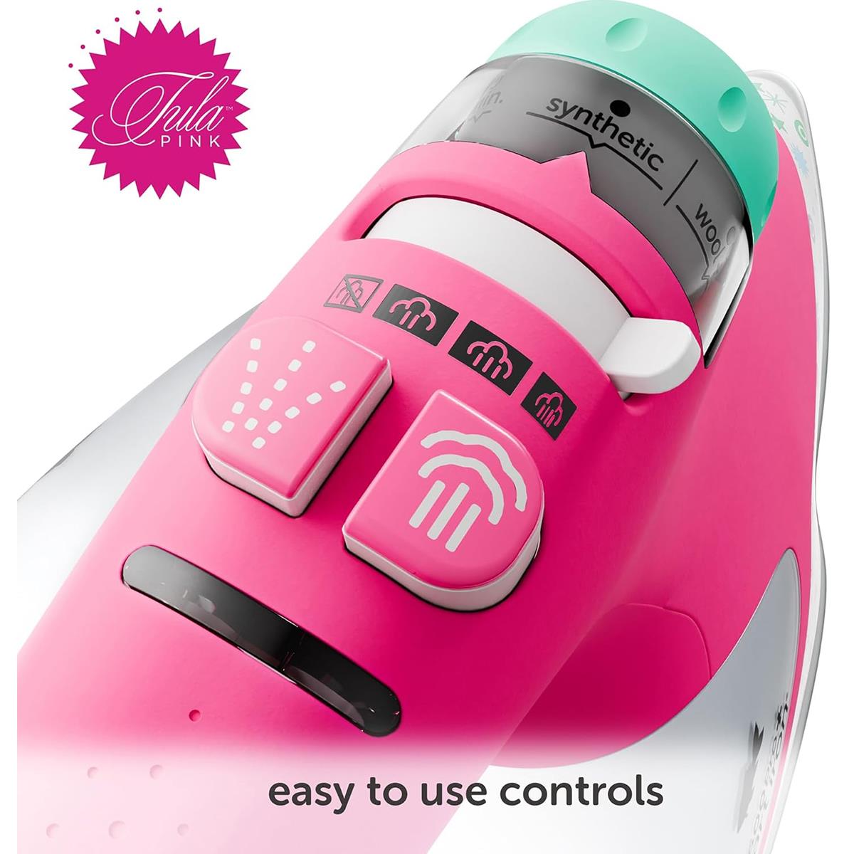 Oliso TG1600 Pro Plus Smart Iron With iTouch Auto Lift Diamond Ceramic Soleplate Tula Pink Edition