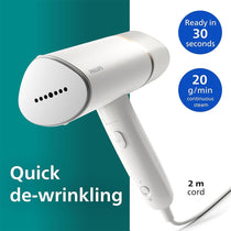 Philips 3000 Series Handheld Garment Steamer 1000W Foldable 120ml Water Tank White