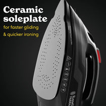 Russell Hobbs PowerSteam Ultra Steam Iron 3100W Ceramic Soleplate 350ml Water Tank Black