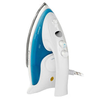 Russell Hobbs Steam Glide Travel Iron Dual Voltage 830W Stainless Steel Soleplate 80ml Tank White And Blue