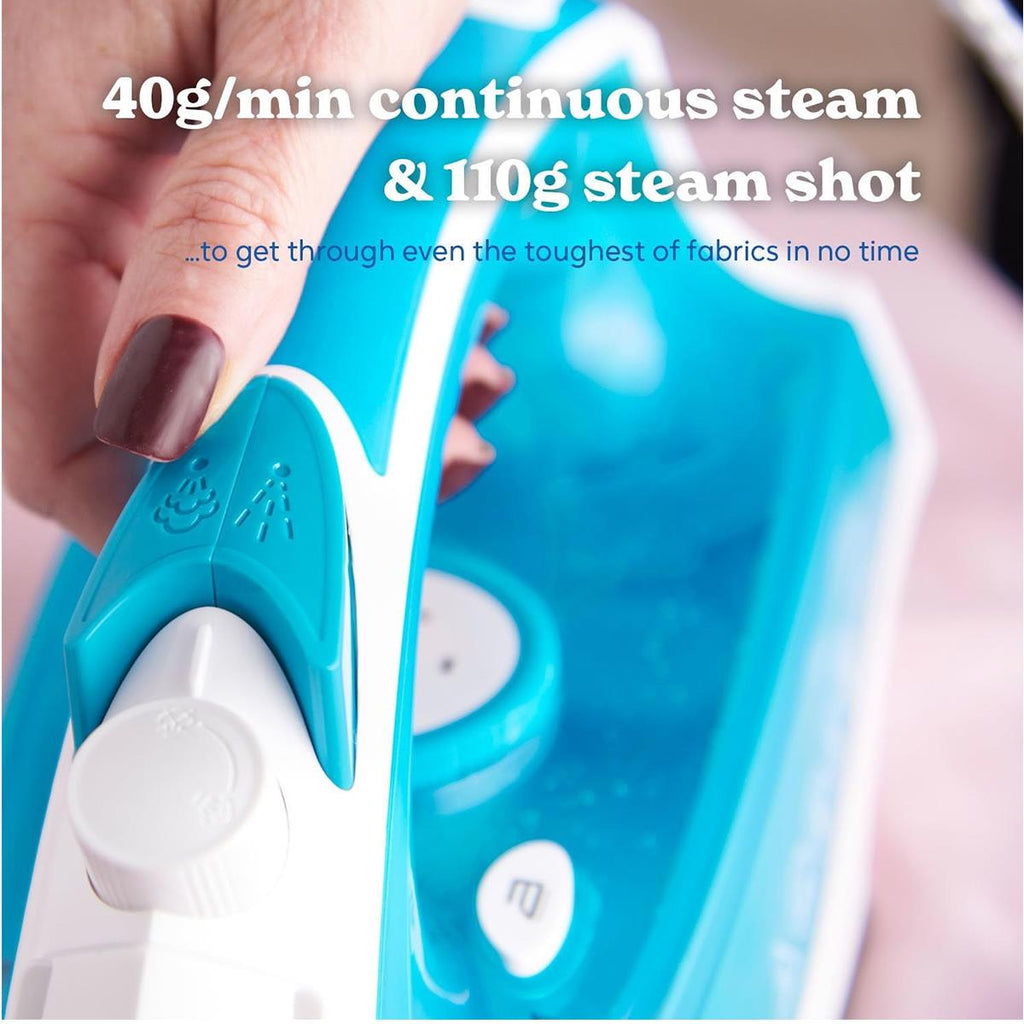 Russell Hobbs Supreme Steam Traditional Iron 2400W Stainless Steel Soleplate 300ml Tank Vertical Steam Blue/White