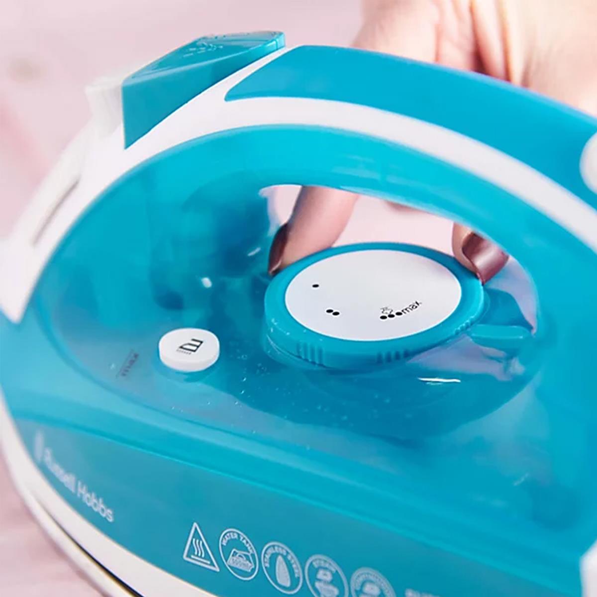 Russell Hobbs Supreme Steam Traditional Iron 2400W Stainless Steel Soleplate 300ml Tank Vertical Steam Blue/White