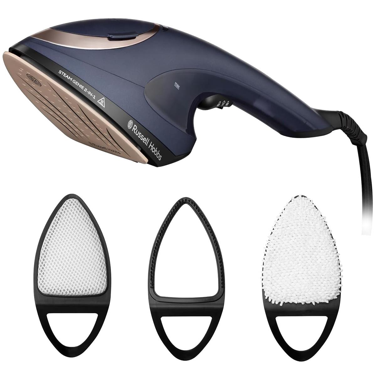 Russell Hobbs Steam Genie 2in1 Handheld Clothes Steamer Iron 1700W Ceramic Soleplate 150ml Blue/Rose Gold Main image