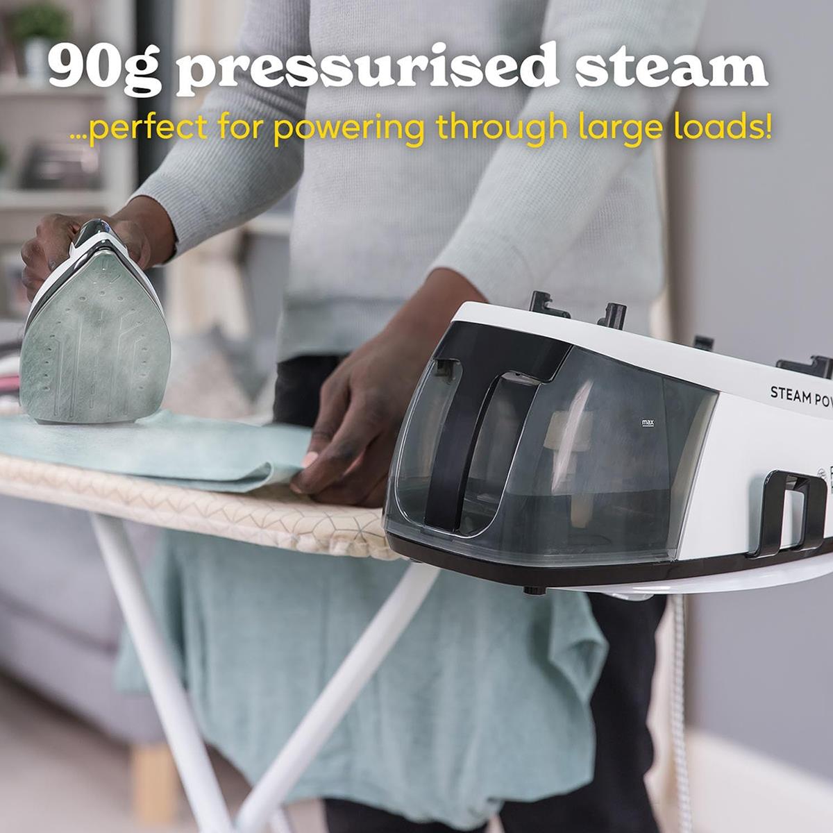 Russell Hobbs Steam Power Series 1 Steam Generator Iron 2400W 1.3L Black And White