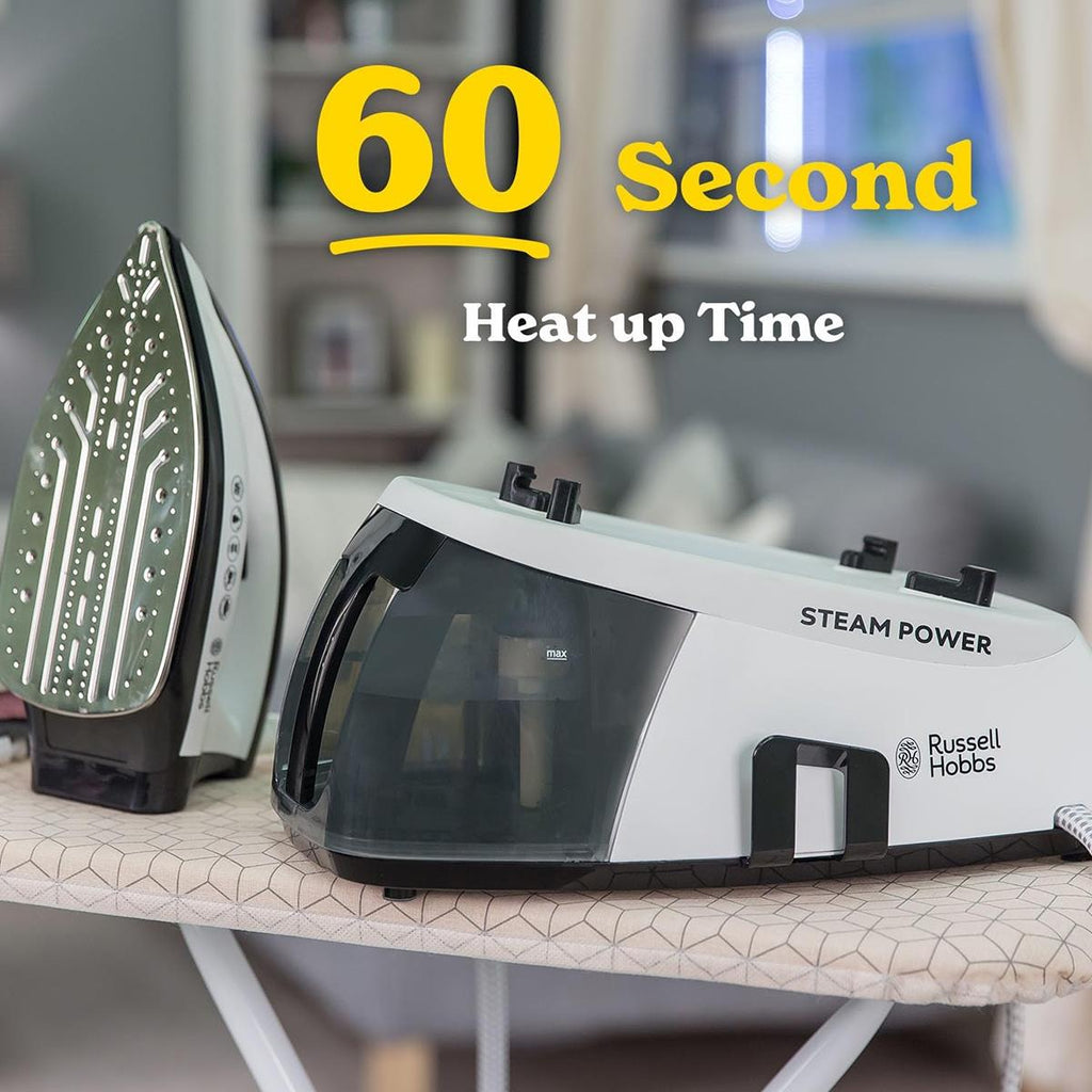 Russell Hobbs Steam Power Series 1 Steam Generator Iron 2400W 1.3L Black And White