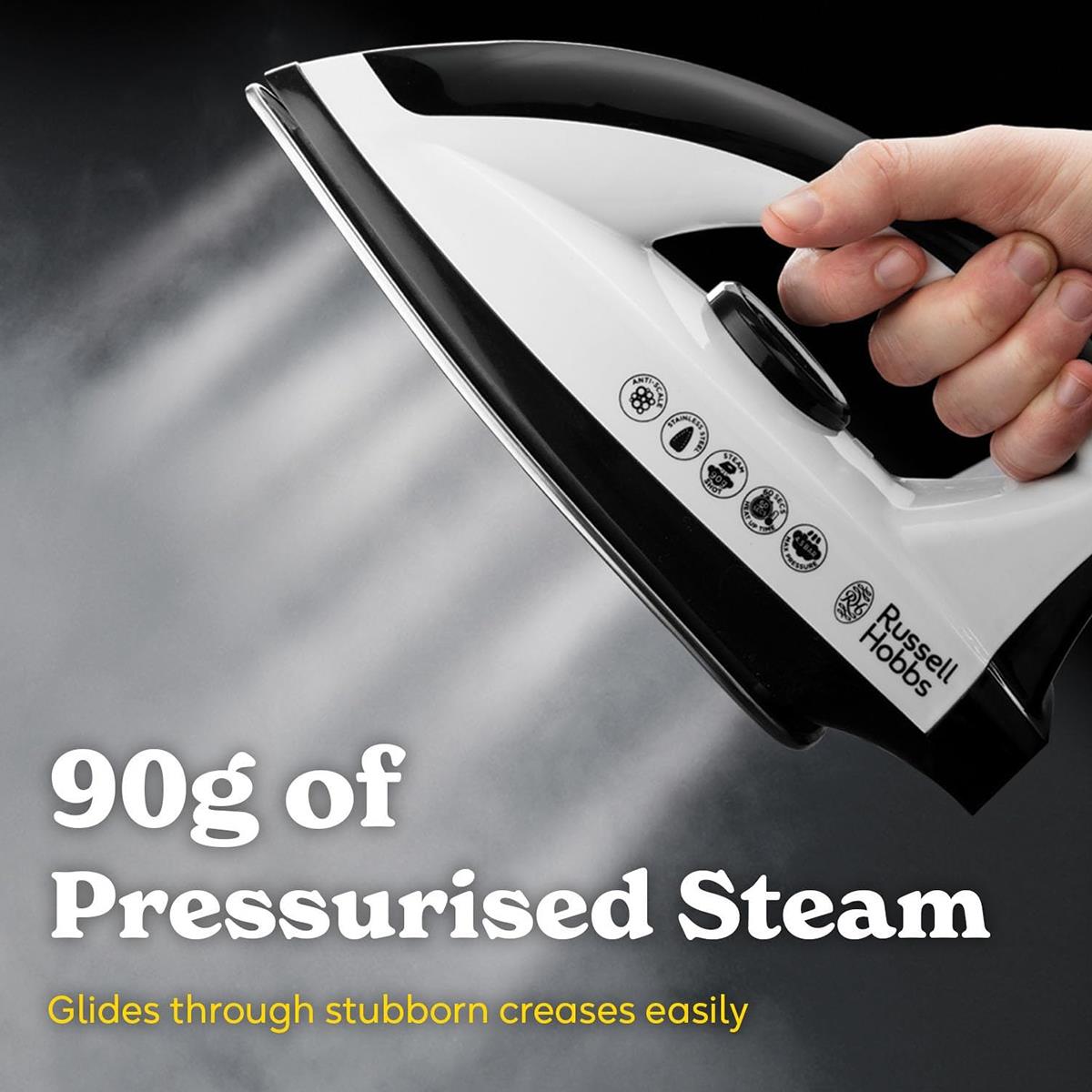 Russell Hobbs Steam Power Series 1 Steam Generator Iron 2400W 1.3L Black And White