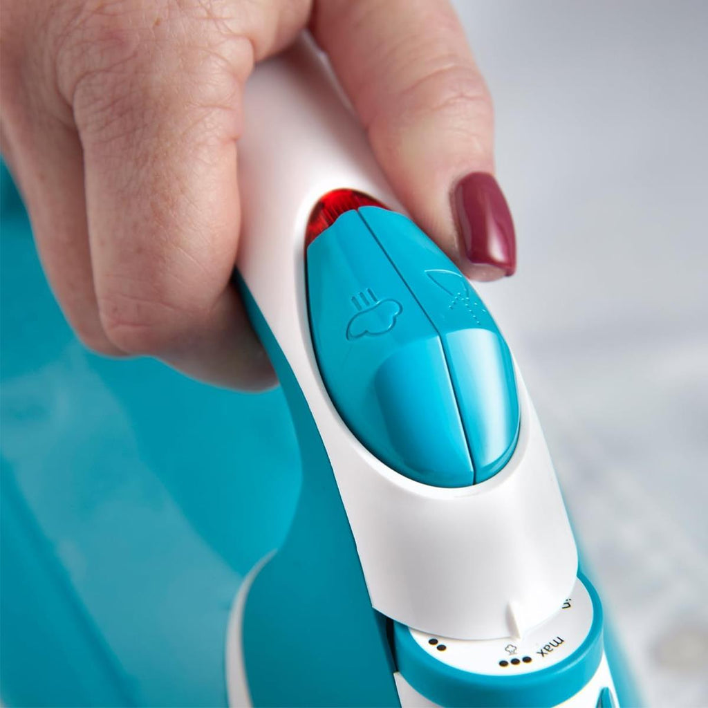 Russell Hobbs Supreme Steam Iron 2400W Non-Stick Ceramic Soleplate 320ml Teal & White
