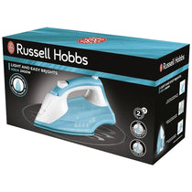 Russell Hobbs Light & Easy Brights Aqua Steam Iron 2400W Fabric Softener Infused Ceramic Soleplate 240ml