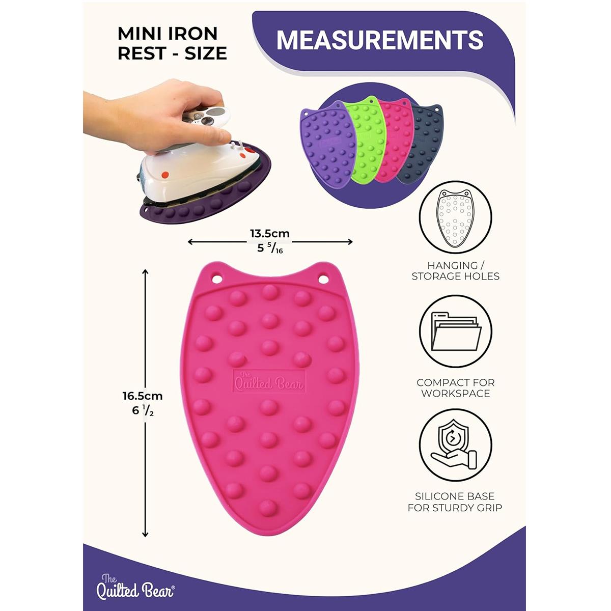 The Quilted Bear Mini Iron Rest Silicone Heat Resistant Iron Pad For Quilting And Crafts Lime Green