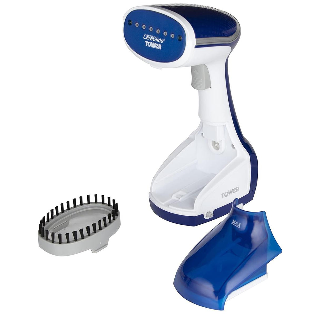 Tower Garment Steamer 1000W Handheld Clothes Steamer With Ceramic Soleplate 200ml Tank Blue And White