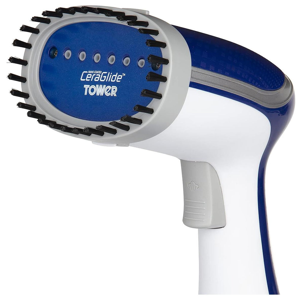 Tower Garment Steamer 1000W Handheld Clothes Steamer With Ceramic Soleplate 200ml Tank Blue And White