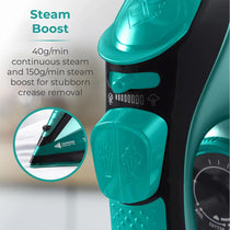 Tower Ceraglide 2400W Cordless Steam Iron With Ceramic Soleplate 360ml Water Tank Variable Steam Teal